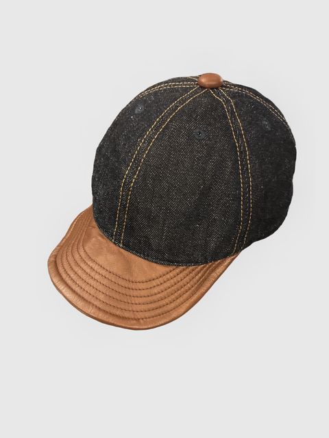 ハイアー / セルビッジデニム×レザーブリム キャップ / SELVEDGE DENIM × LEATHER BRIM