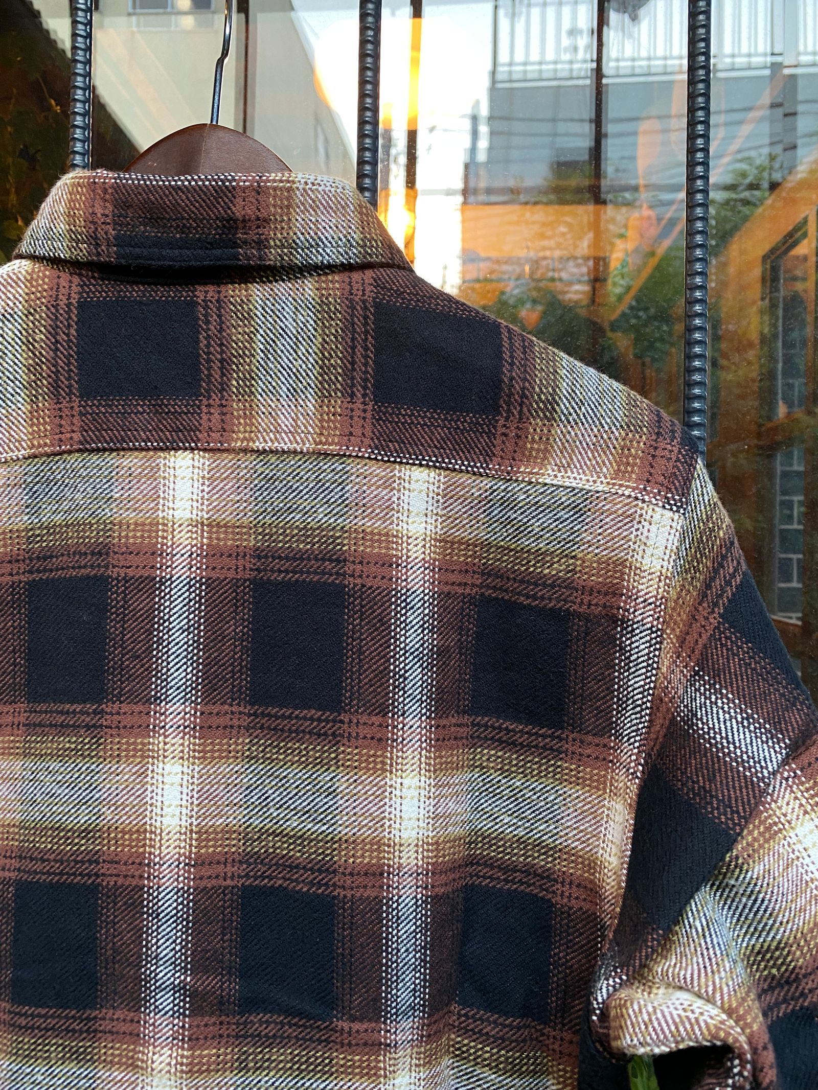 TWILL CHECK L/S WORK SHIRT / ヘビーネルワークシャツ / ネルシャツ / オンブレチェックシャツ / SC28743 / ブラウン