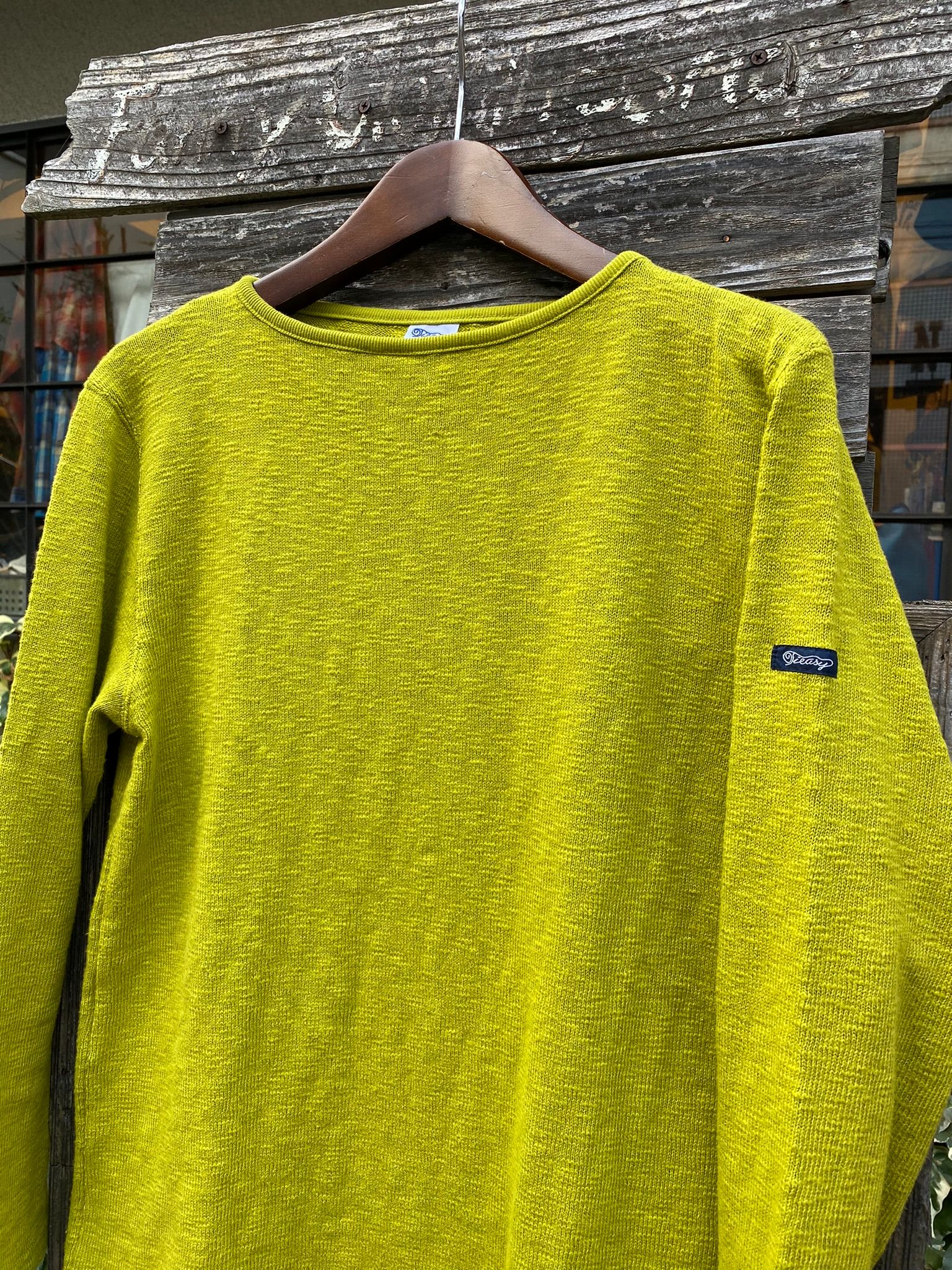 te002 TIEASY ORIGINAL BOATNECK SHIRT  / オリジナルボートネックシャツ / LIME