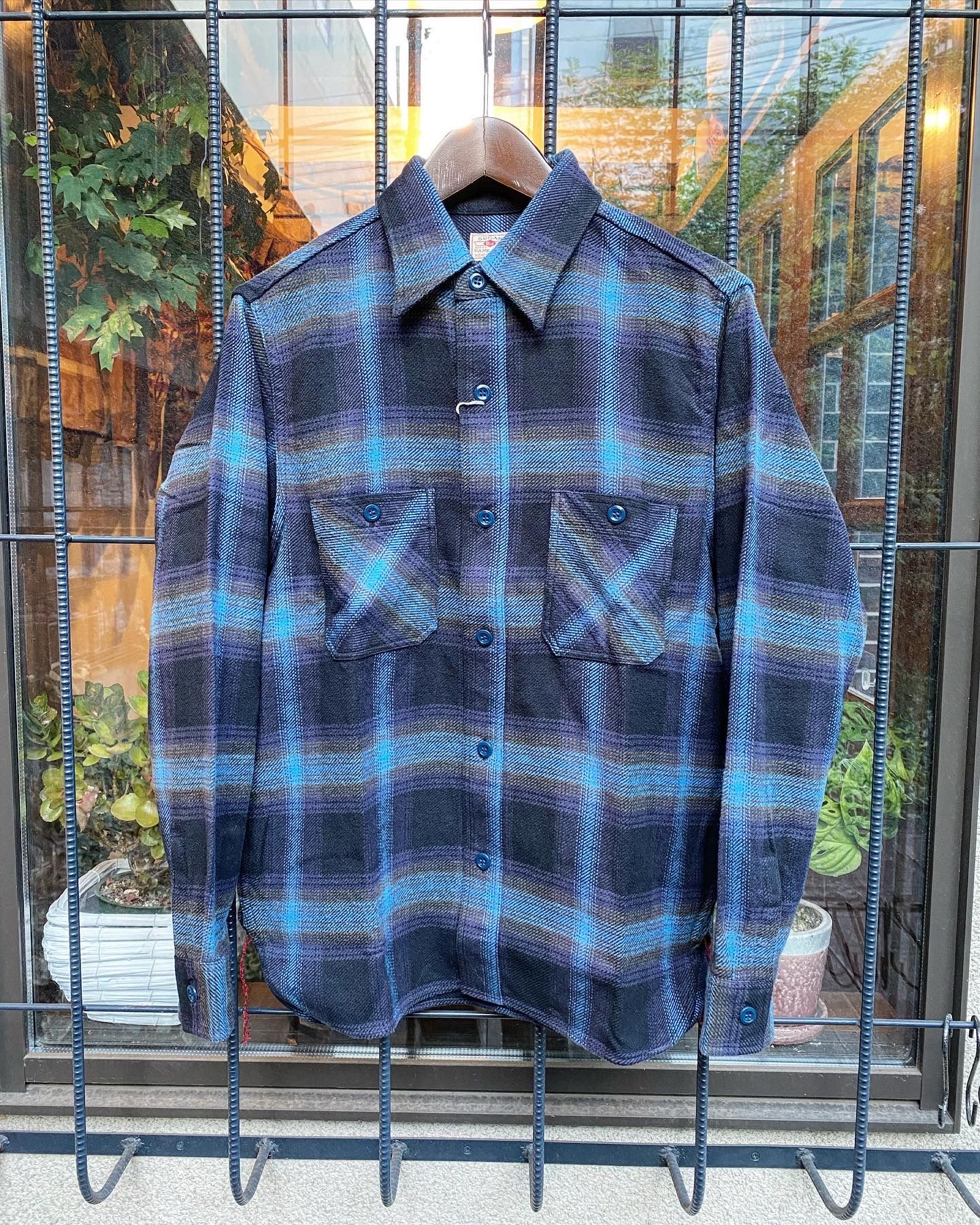 SUGAR CANE - TWILL CHECK L/S WORK SHIRT / ヘビーネルワークシャツ