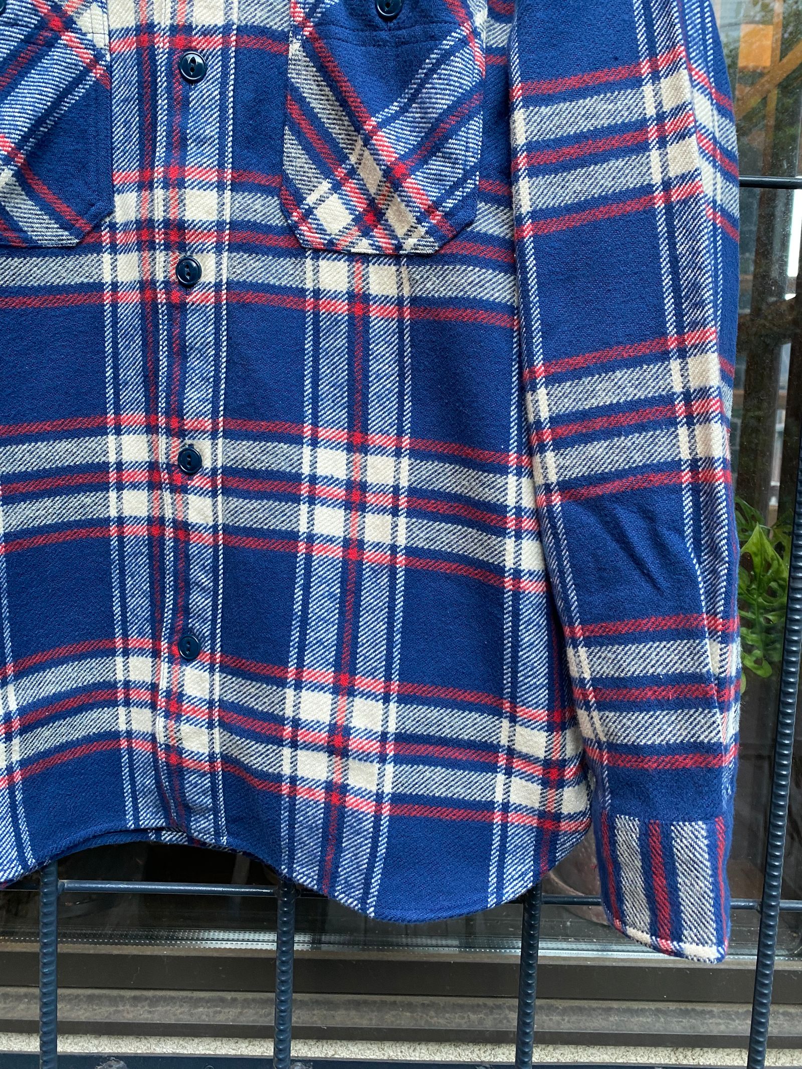 TWILL CHECK L/S WORK SHIRT / ヘビーネルワークシャツ / ネルシャツ / チェックシャツ / SC28746 / ネイビー