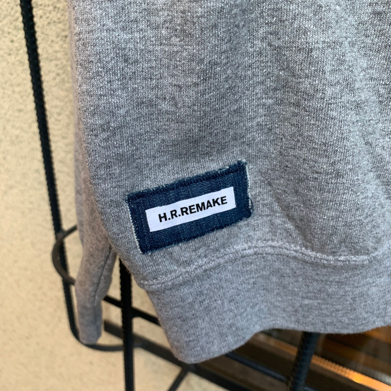 H.R.REMAKE / ダブルHRMパッチクルーネックスウェット / DOUBLE HRM PATCH CN SWEAT / グレー