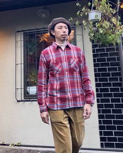 TWILL CHECK L/S WORK SHIRT / ヘビーネルワークシャツ / ネルシャツ / チェックシャツ / SC28746 / ワイン