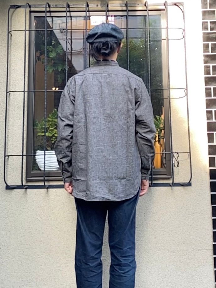 F3471 / C/L TWEED BAND COLLAR SHIRT / CLツイードバンドカラーシャツ / ブラック