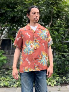 ALOHA SHIRTS “ ISLAND BLOOM ” /半袖レーヨンシャツ / アロハシャツ / ハワイアン / 月下美人 / SS39028 / ブラウン (138)