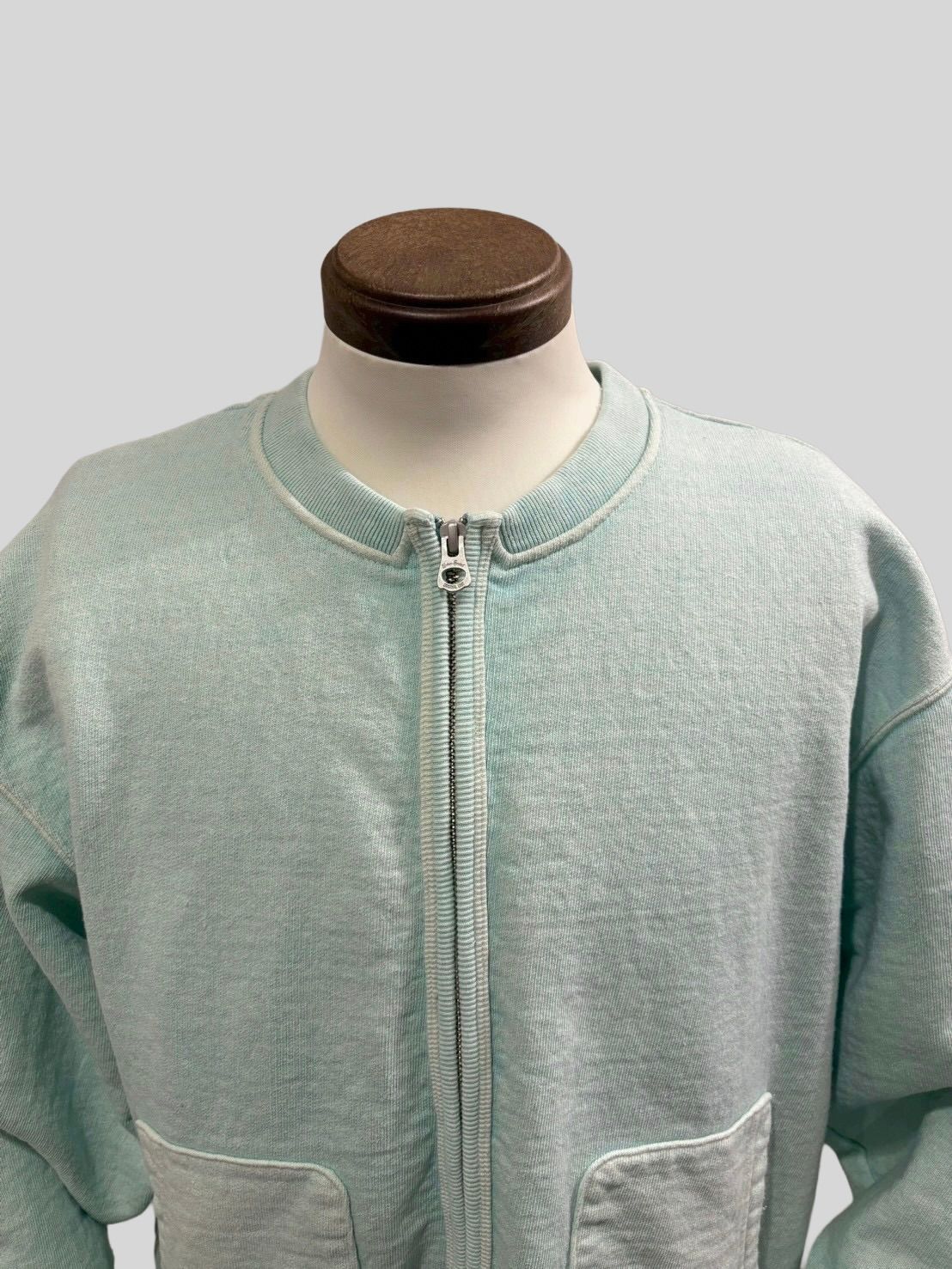 No,10 Crew Zip Parka クルーネックジップスウェットカーディガン / サックス / UNISON SPECIAL ユニゾンスペシャル