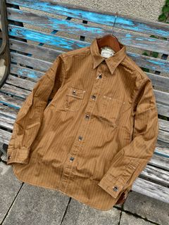 SC28516 / FICTION ROMANCE 8.5oz. BROWN WABASH STRIPE WORK SHIRT / ブラウンウォバッシュ ストライプワークシャツ