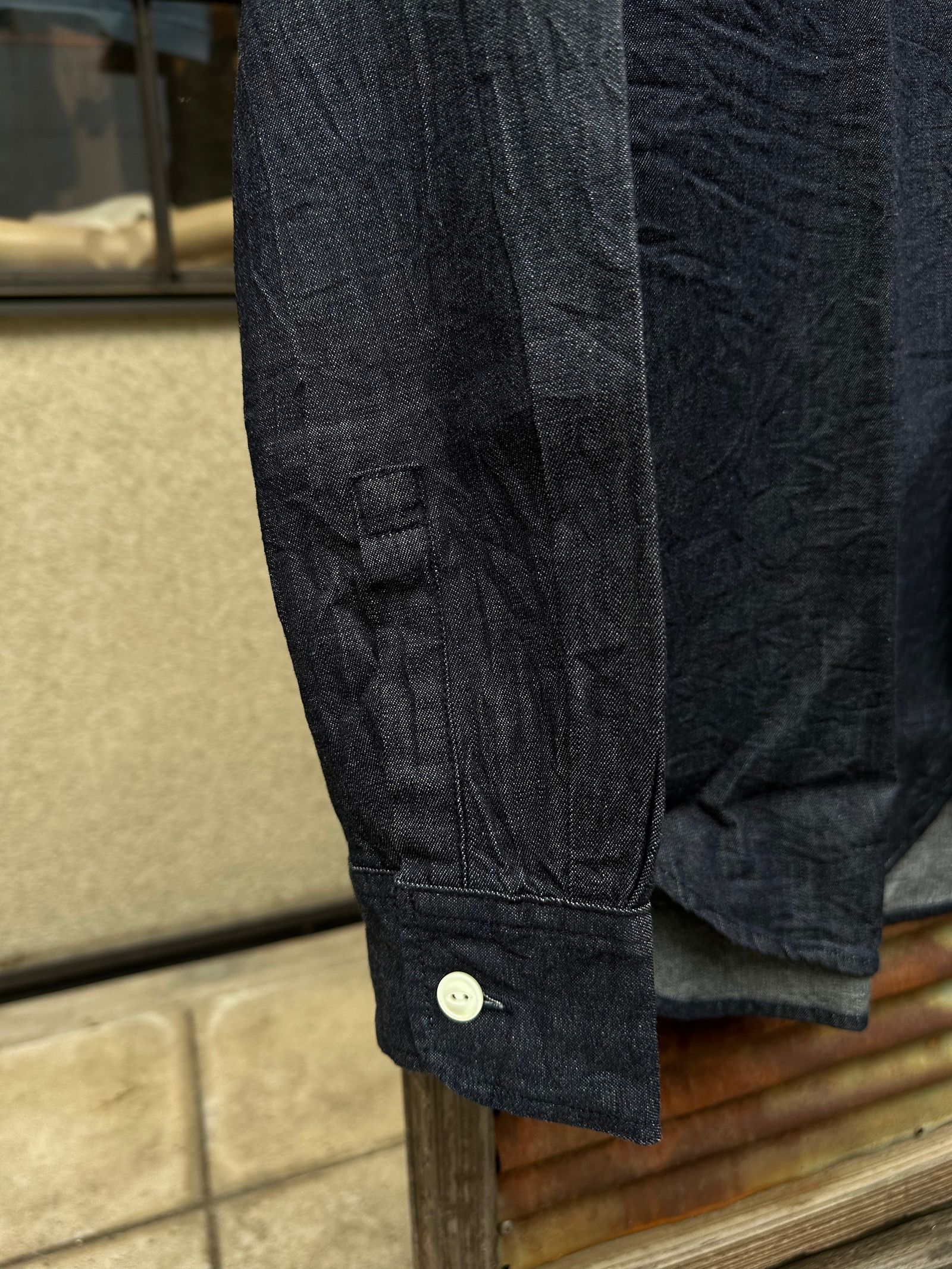 F3470 / DENIM BAND COLLAR SHIRT / デニムバンドカラーシャツ / WAワンウォッシュ