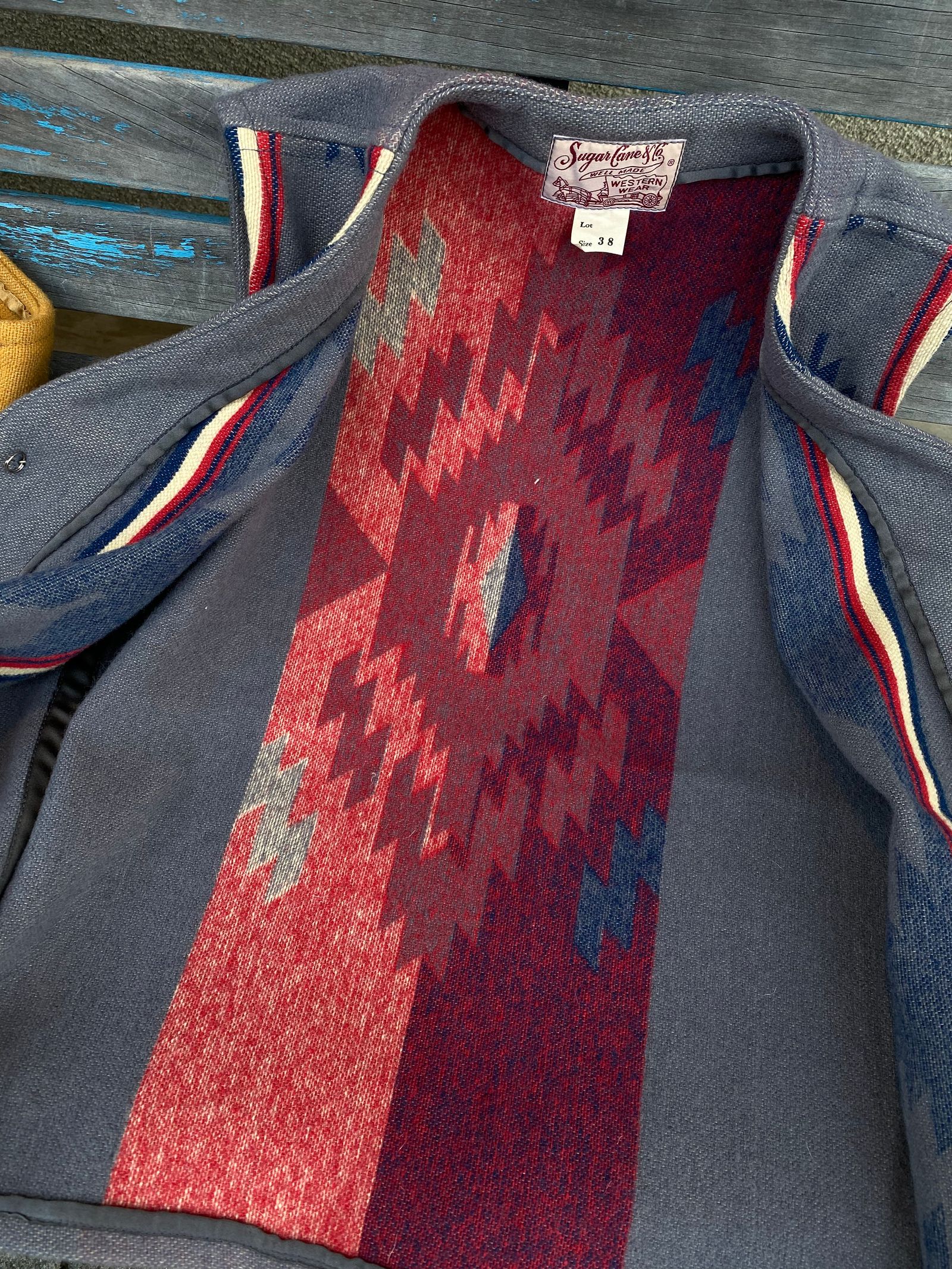 NATIVE AMERICAN WOOL BLANKET VEST / ブランケット / チマヨベスト / ネイティブ柄 / グレー / SC14993