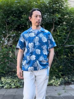 ALOHA SHIRT “DUKE’S PINEAPPLE ” / インディゴコットン / アロハシャツ / ハワイアン / パイナップル柄 / DK39045 / NAVY(128)