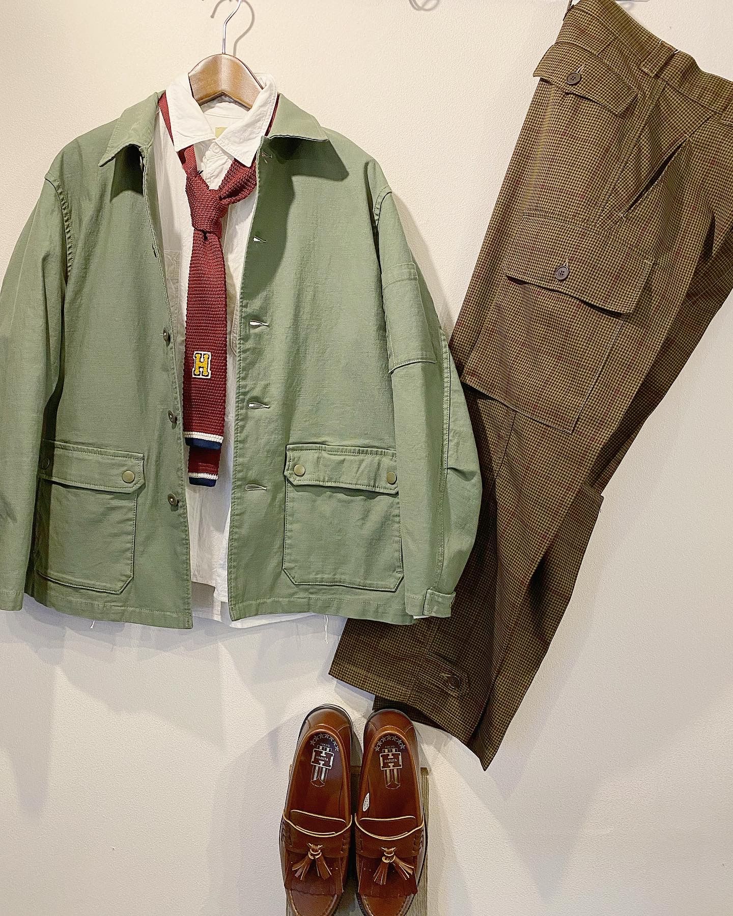 STYLE NO. 19 グレンチェックのカーゴパンツ①