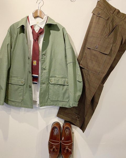 STYLE NO. 19 グレンチェックのカーゴパンツ①