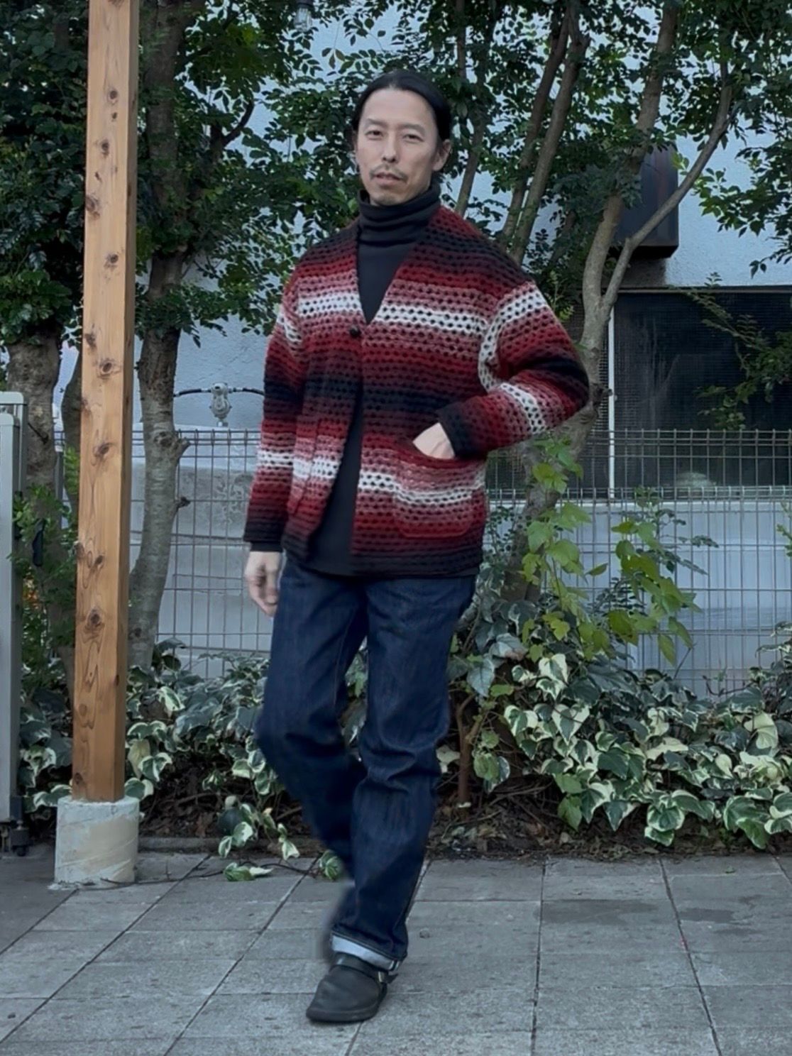 ZIGGY CARDIGAN / グラデーションニットカーディガン / バーガンディ / ナスングワム