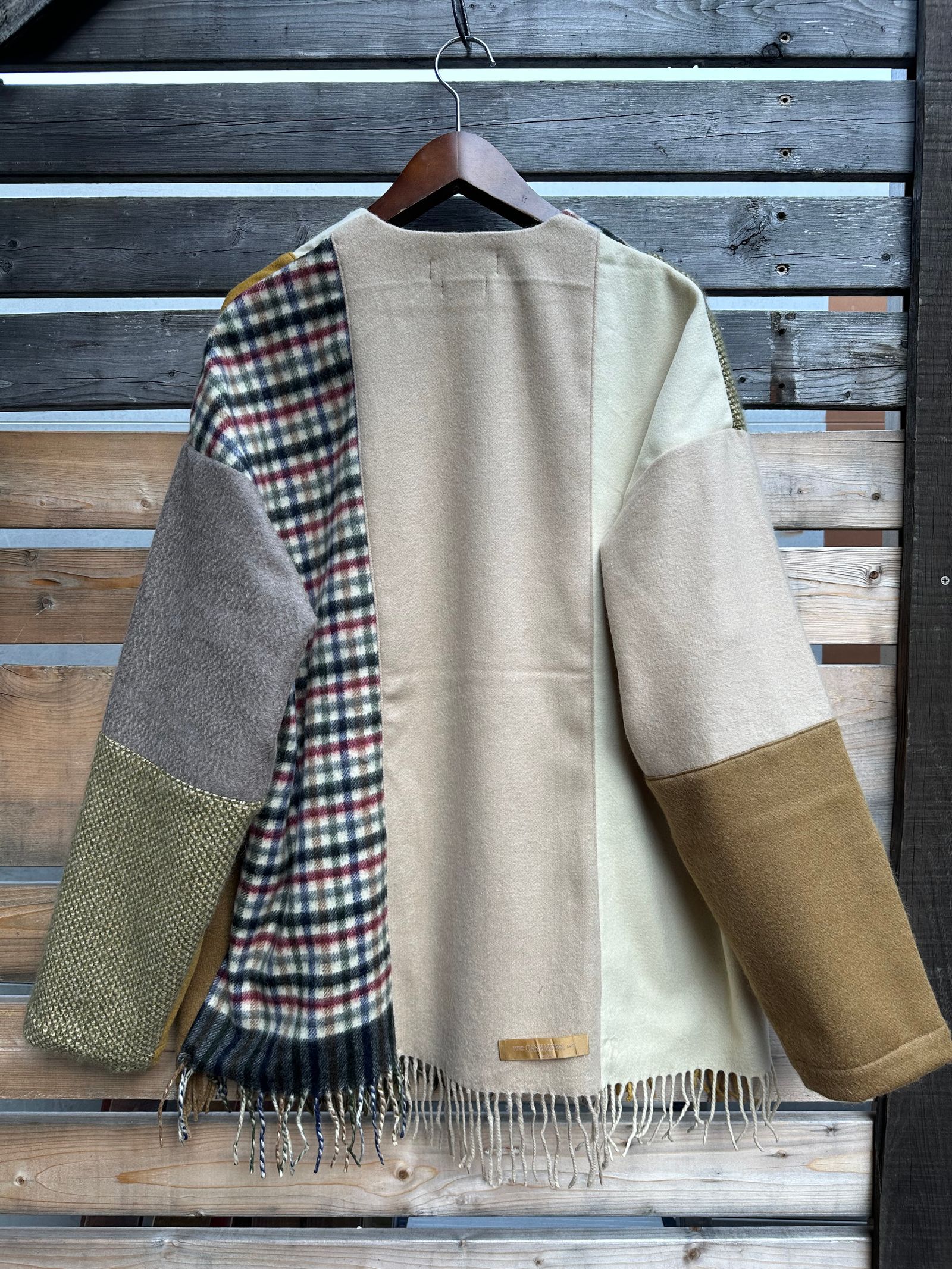 EDGE CARDIGAN / カシミヤマフラーリメイクカーディガン / ブラウン②