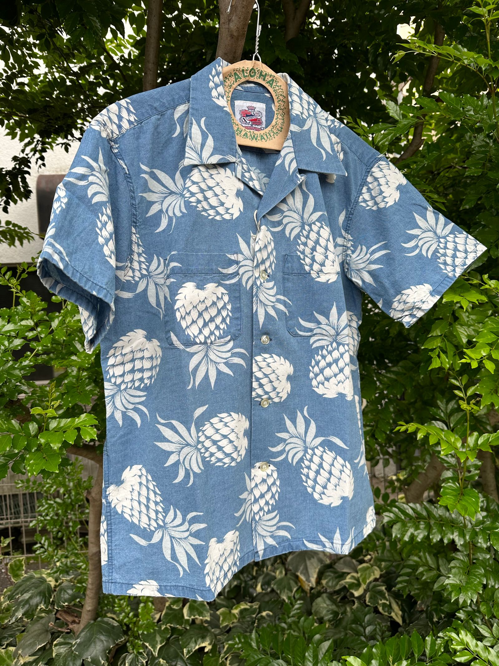 DUKE KAHANAMOKU - ALOHA SHIRT “DUKE'S PINEAPPLE ” / インディゴ