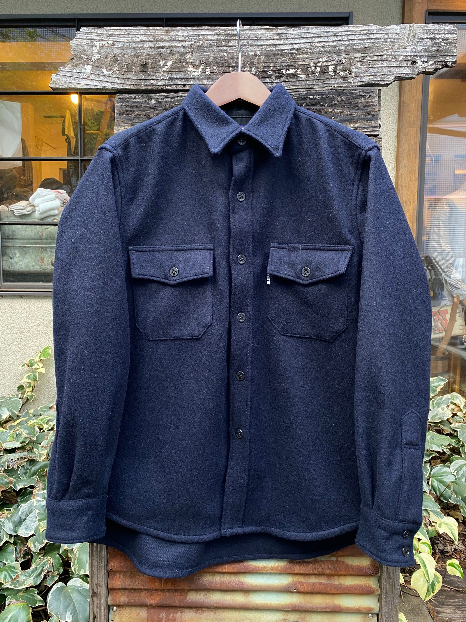 BLUE BLUE - ブラッシュドウールモッサ CPOシャツ / NAVY | NARO CLOTHING