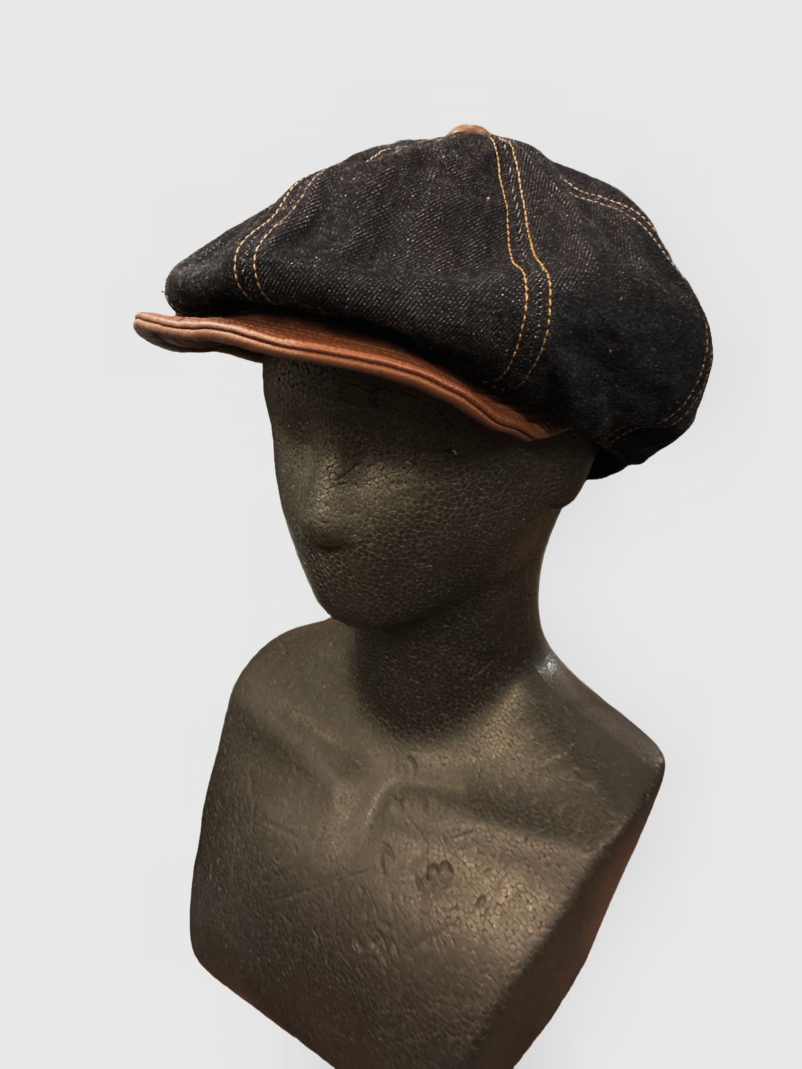 ハイアー / セルビッジデニム×レザーブリム キャスケット / SELVEDGE DENIM × LEATHER BRIM