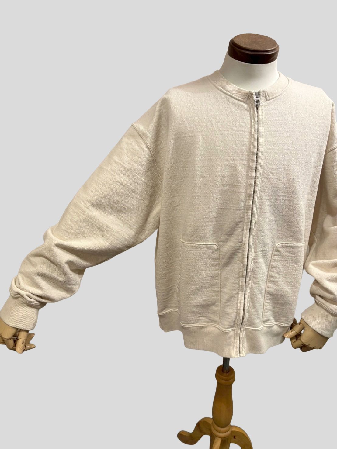 No,10 Crew Zip Parka クルーネックジップスウェットカーディガン / ナチュラル / UNISON SPECIAL ユニゾンスペシャル