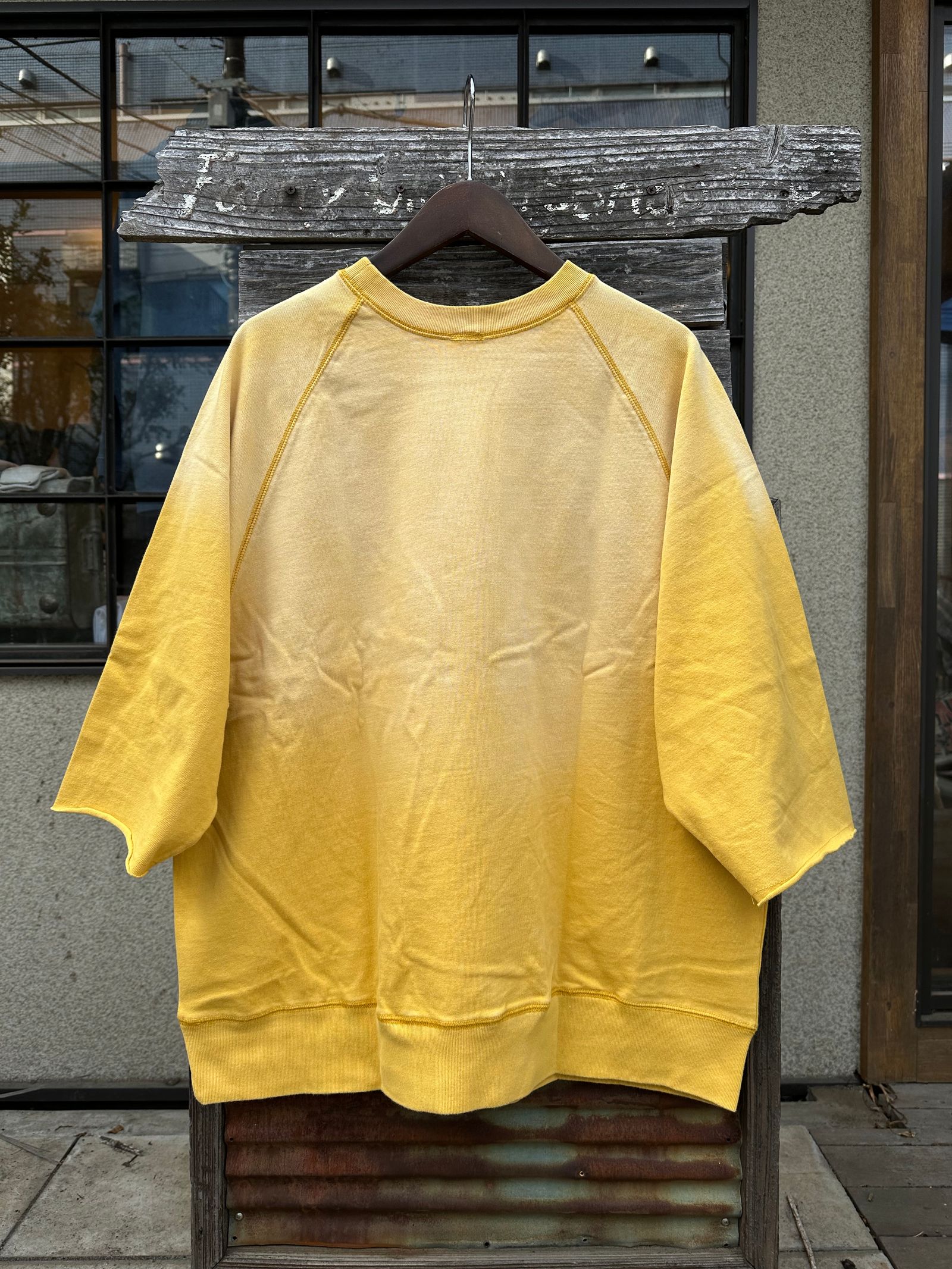 SCREEN STARS / スクリーンスターズ / Amecaji 3/4 slv Tee /アメカジ七分袖Tシャツ / フロッキープリント / イエロー
