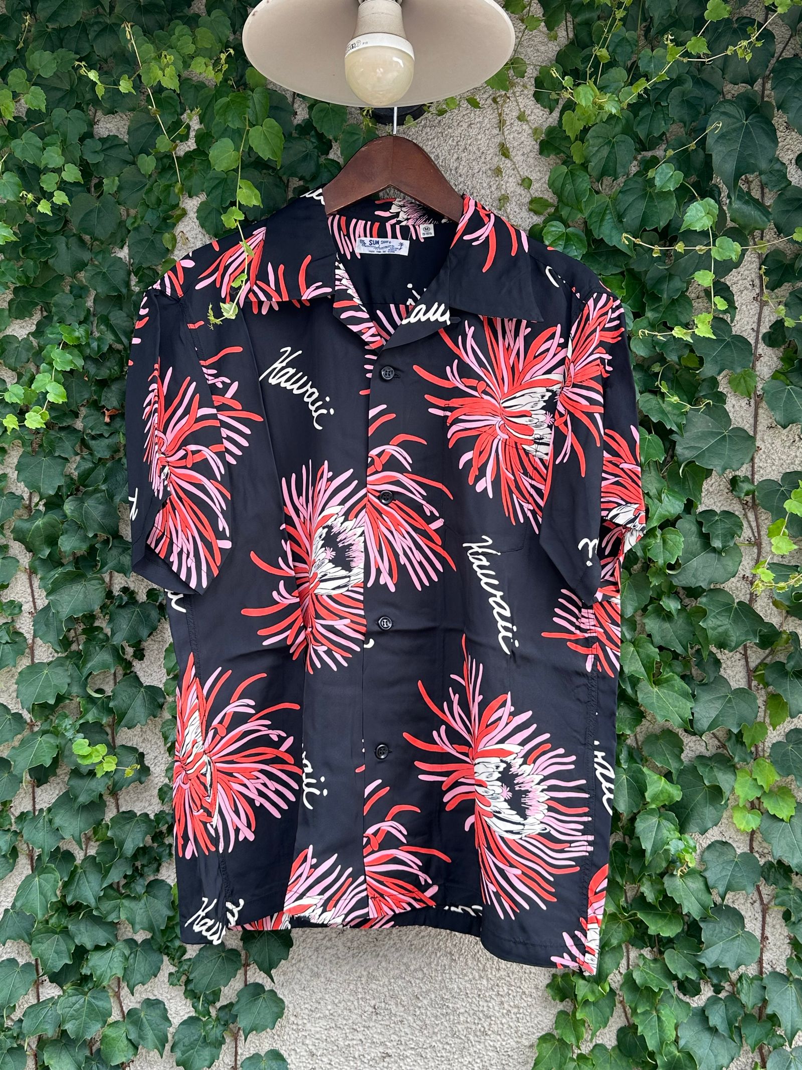 ALOHA SHIRTS “ ISLAND BLOOM ” /半袖レーヨンシャツ / アロハシャツ / ハワイアン / 月下美人 / SS39028 / ブラック (119