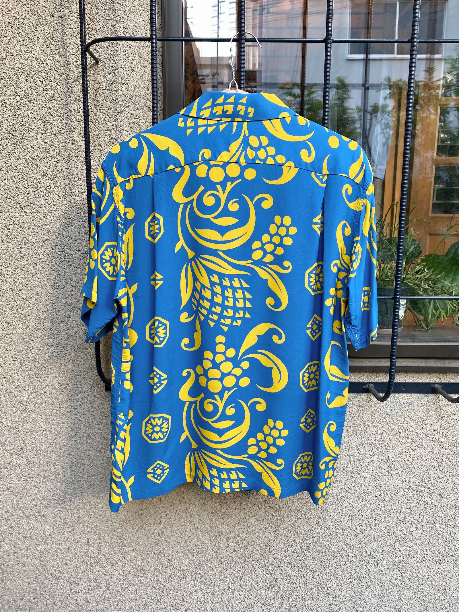 ISLAND PAREU DESIGN / 半袖レーヨンシャツ / アロハシャツ / ハワイアン / ボーダー / パレオ / ブルー(125) / SS38566