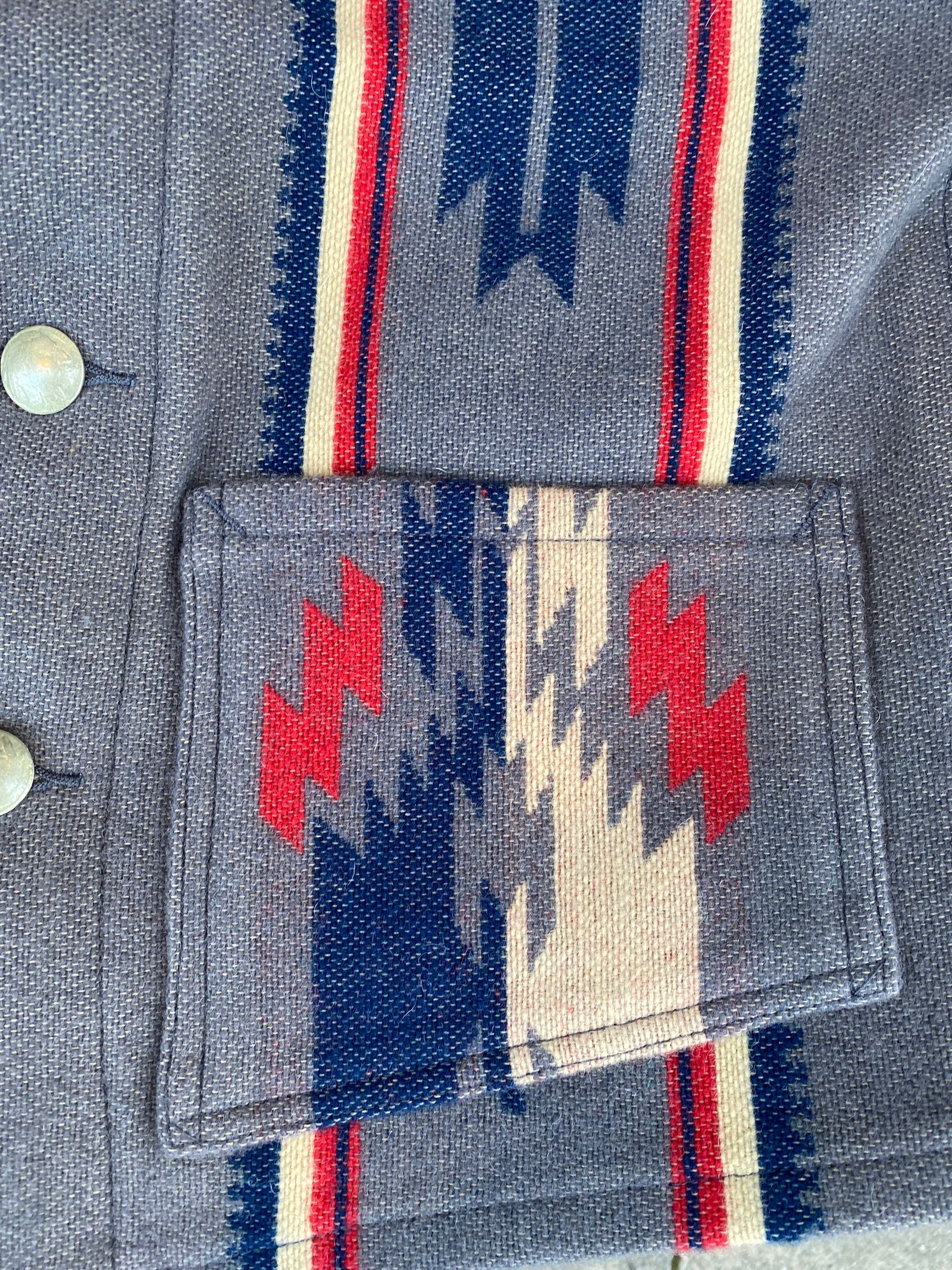 NATIVE AMERICAN WOOL BLANKET VEST / ブランケット / チマヨベスト / ネイティブ柄 / グレー / SC14993