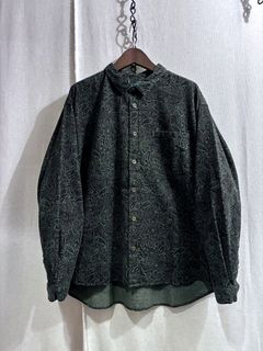 RAGE SHIRTS / ペイズリーコーデュロイワイドシャツ / ブラウン(グレー系)