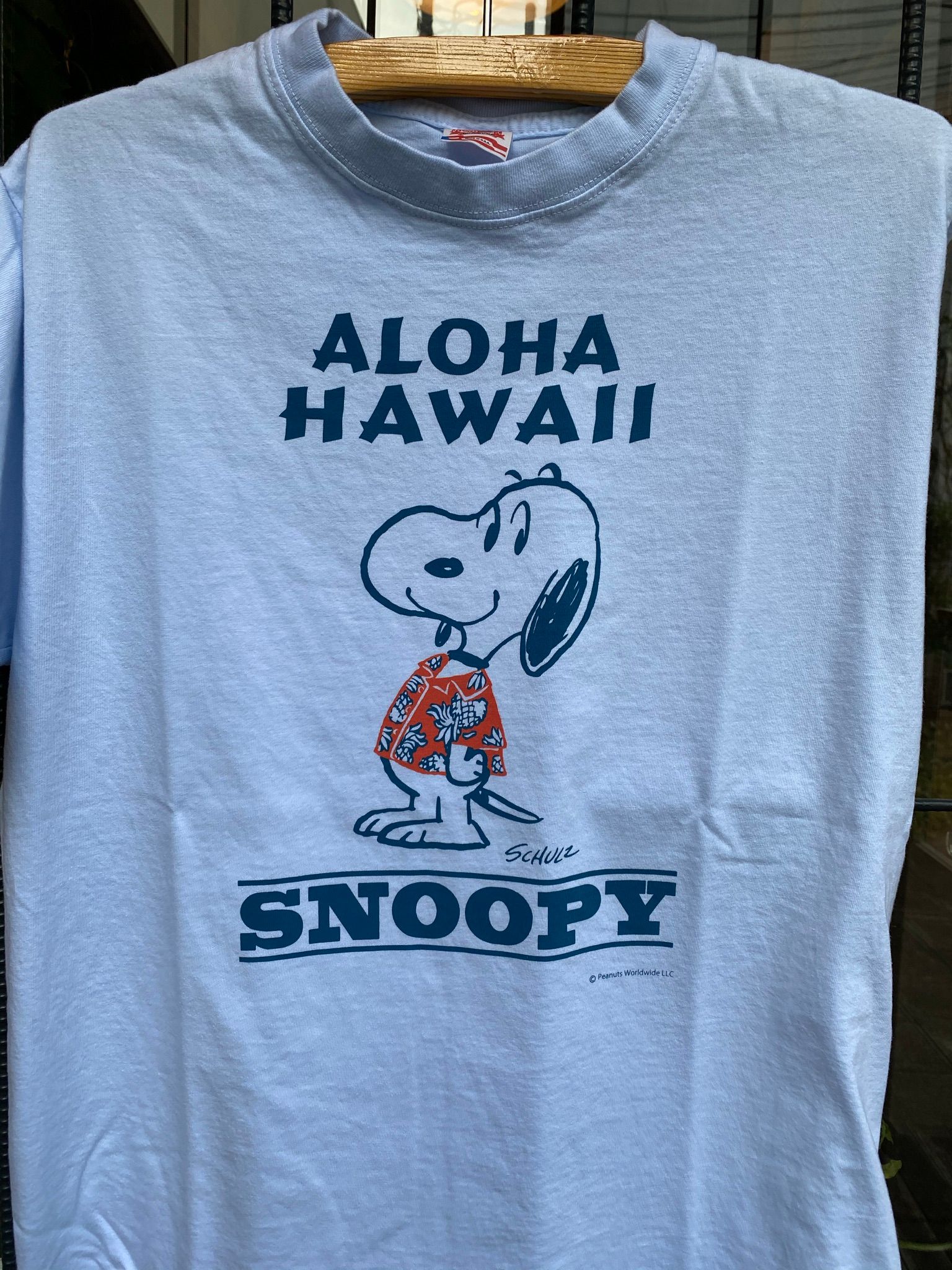 SUN SURF × PEANUTS S/S T-SHIRT / スヌーピーTシャツ ”ALOHA HAWAII” / SS78753 / スカイ(121)