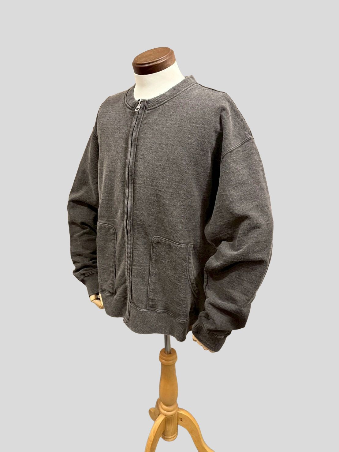 No,10 Crew Zip Parka クルーネックジップスウェットカーディガン / ブラック / UNISON SPECIAL ユニゾンスペシャル