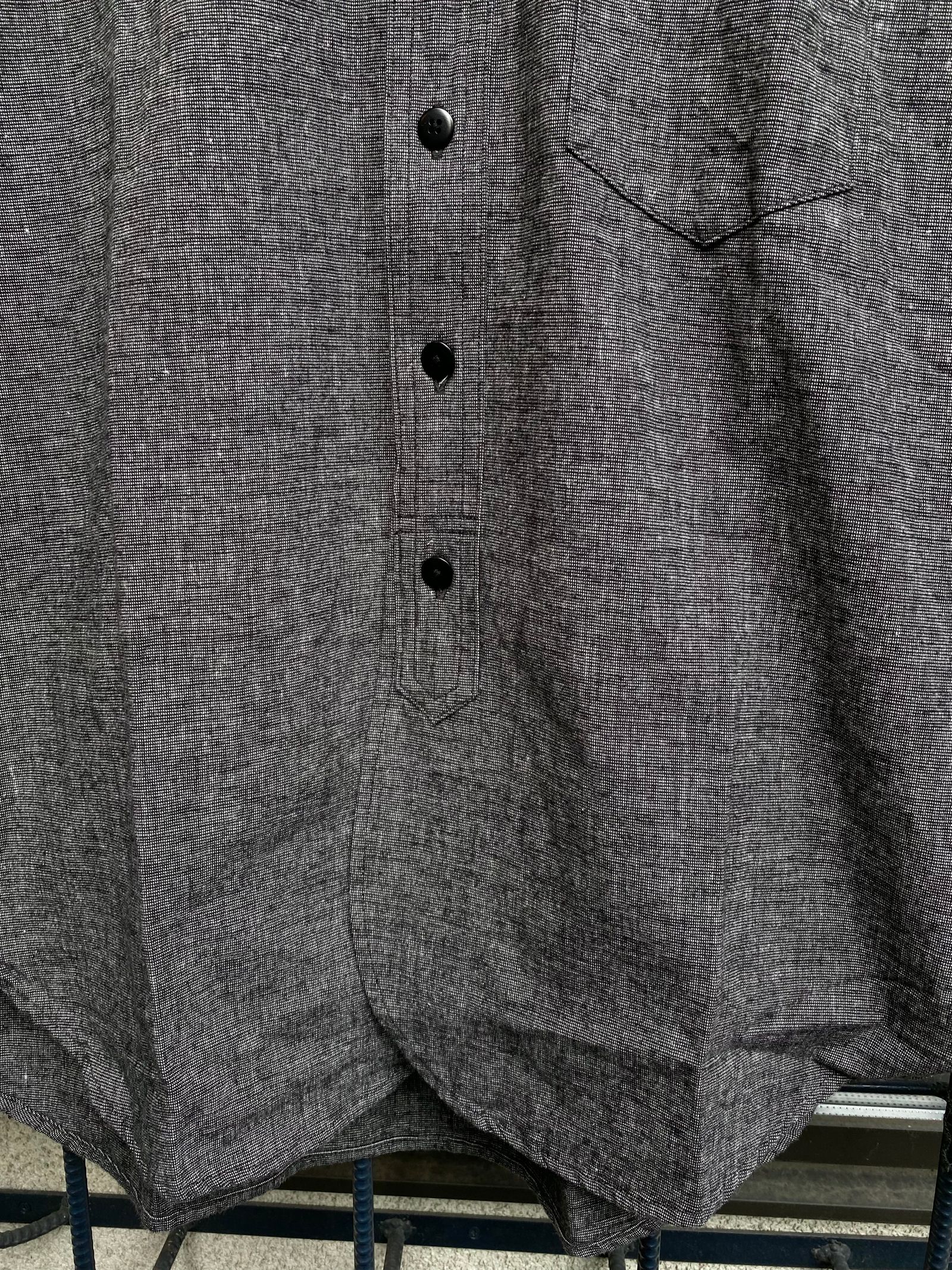 F3471 / C/L TWEED BAND COLLAR SHIRT / CLツイードバンドカラーシャツ / ブラック