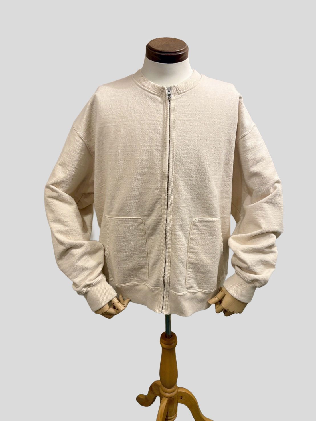 No,10 Crew Zip Parka クルーネックジップスウェットカーディガン / ナチュラル / UNISON SPECIAL ユニゾンスペシャル