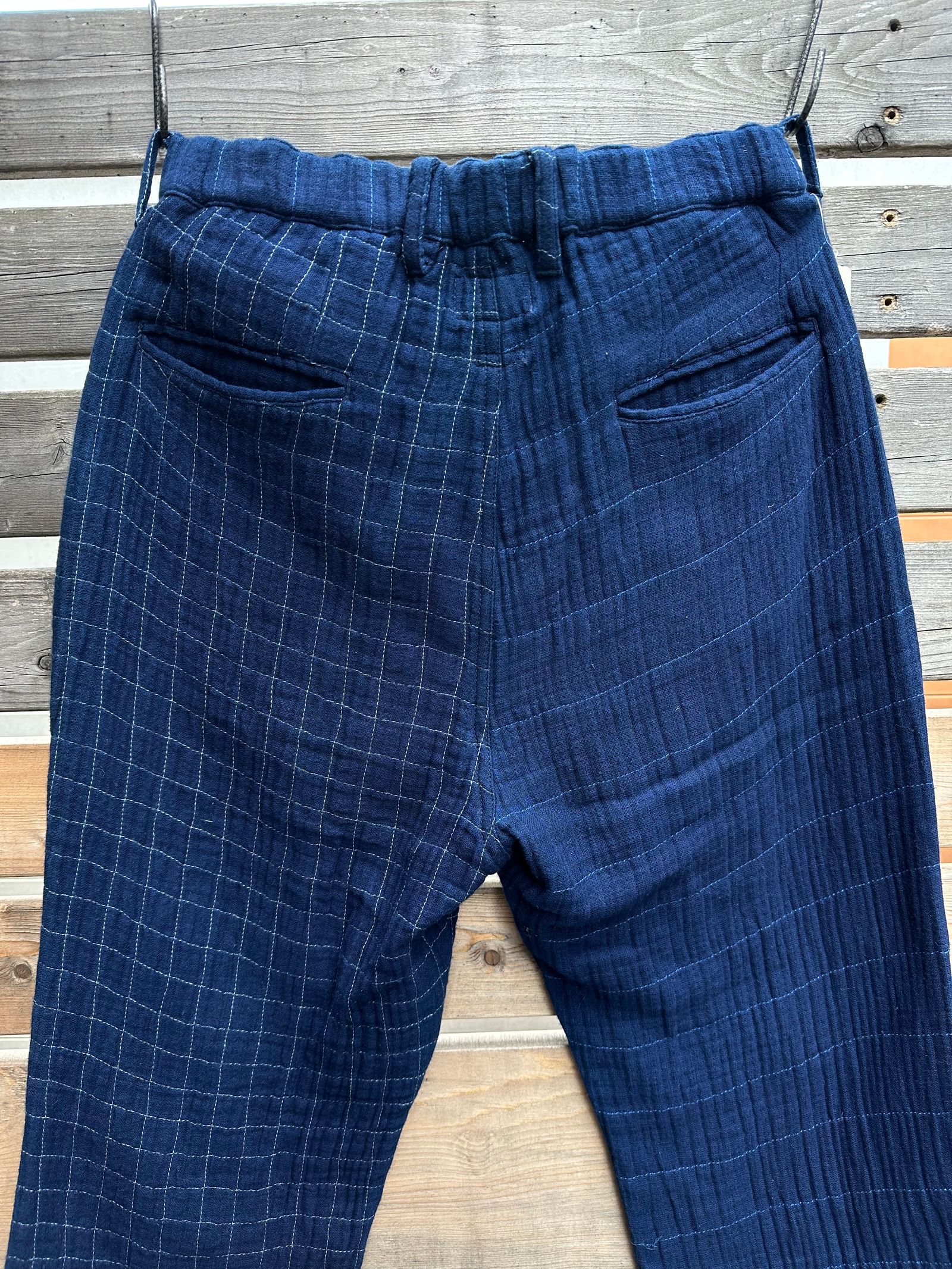 【LUCKY “福”SALE】INDIGO Wガーゼステッチワーク 3ピースセット(ジャケット×ベスト×パンツ)Mサイズ