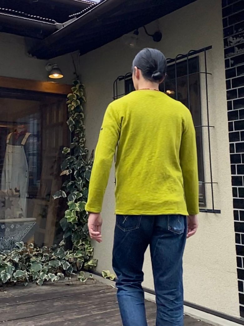 te002 TIEASY ORIGINAL BOATNECK SHIRT  / オリジナルボートネックシャツ / LIME