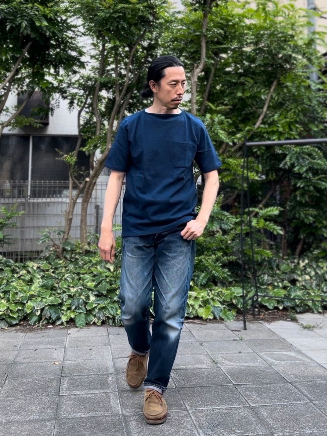 te001SSPK / HDCS ポケットTシャツ / 半袖バスクシャツ / ダークネイビー