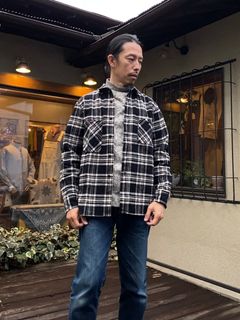 F3481 / HEAVY NEL WORK SHIRT / ヘビーネルワークシャツ / BLACK