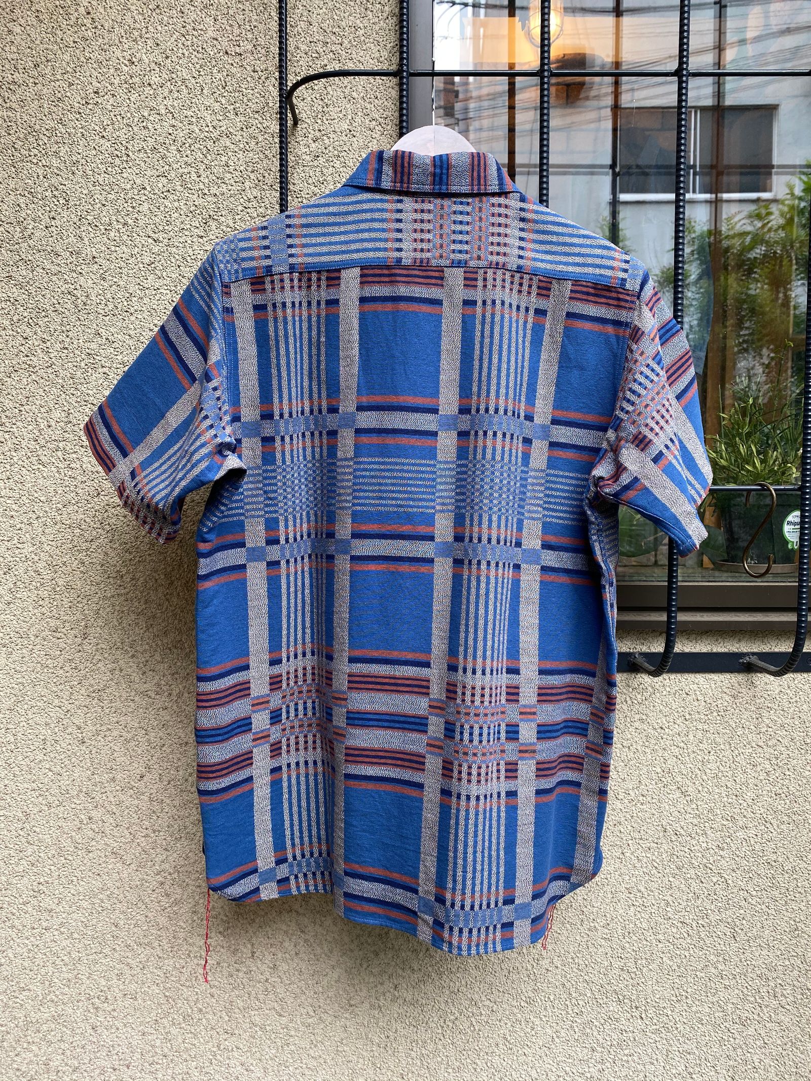 シュガーケーン / TWIST MOCK DOBBY CHECK S/S WORK SHIRT / 半袖ワークシャツ / チェックシャツ / ブルー