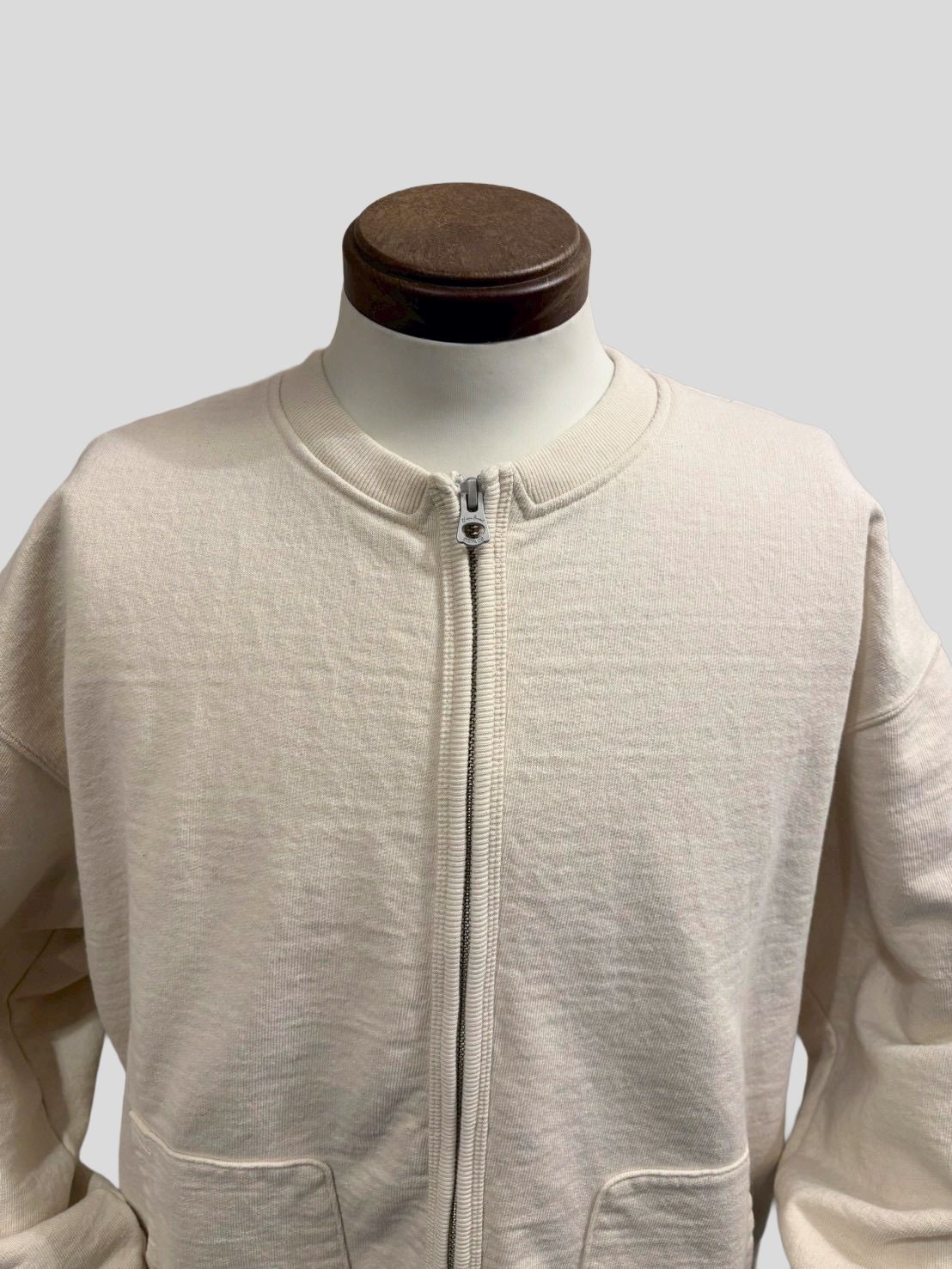 No,10 Crew Zip Parka クルーネックジップスウェットカーディガン / ナチュラル / UNISON SPECIAL ユニゾンスペシャル