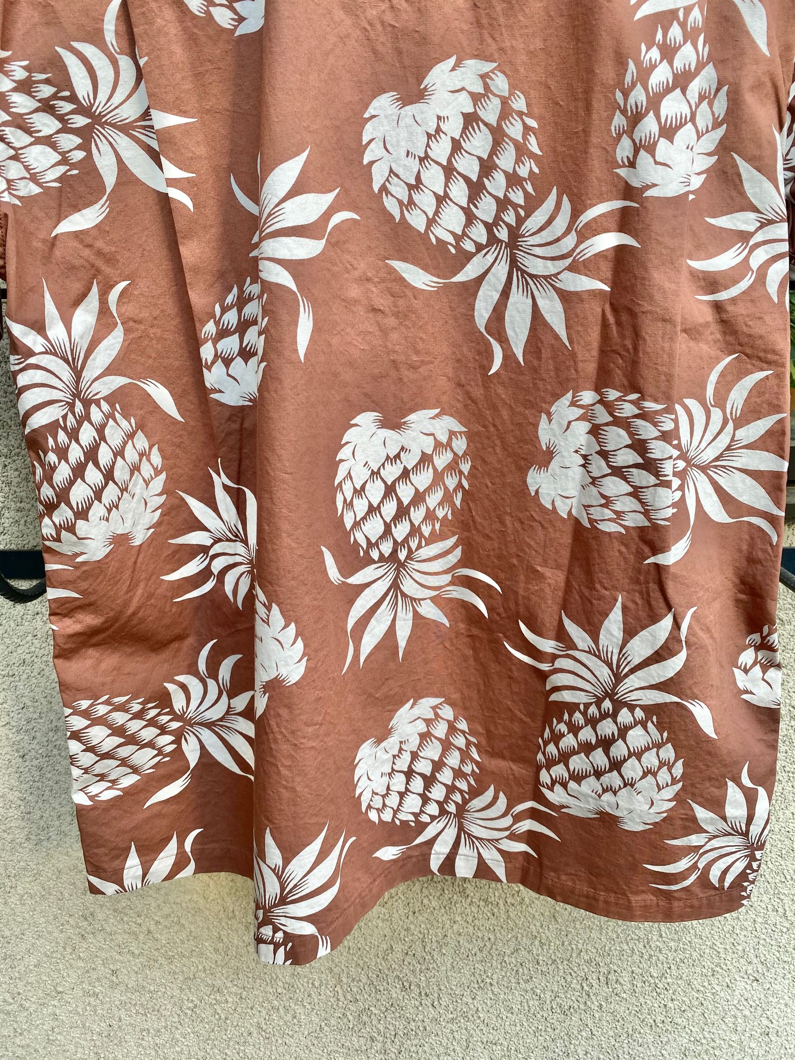 COTTON HAWAIIAN SHIRT “DUKE'S PINEAPPLE” / アロハシャツ / パイナップル柄  / ブラウン (138)
