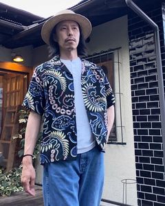 PARADISE PICTOGRAPH/ 半袖レーヨンシャツ / アロハシャツ / ハワイアン / SS38811 / ブラック (119)