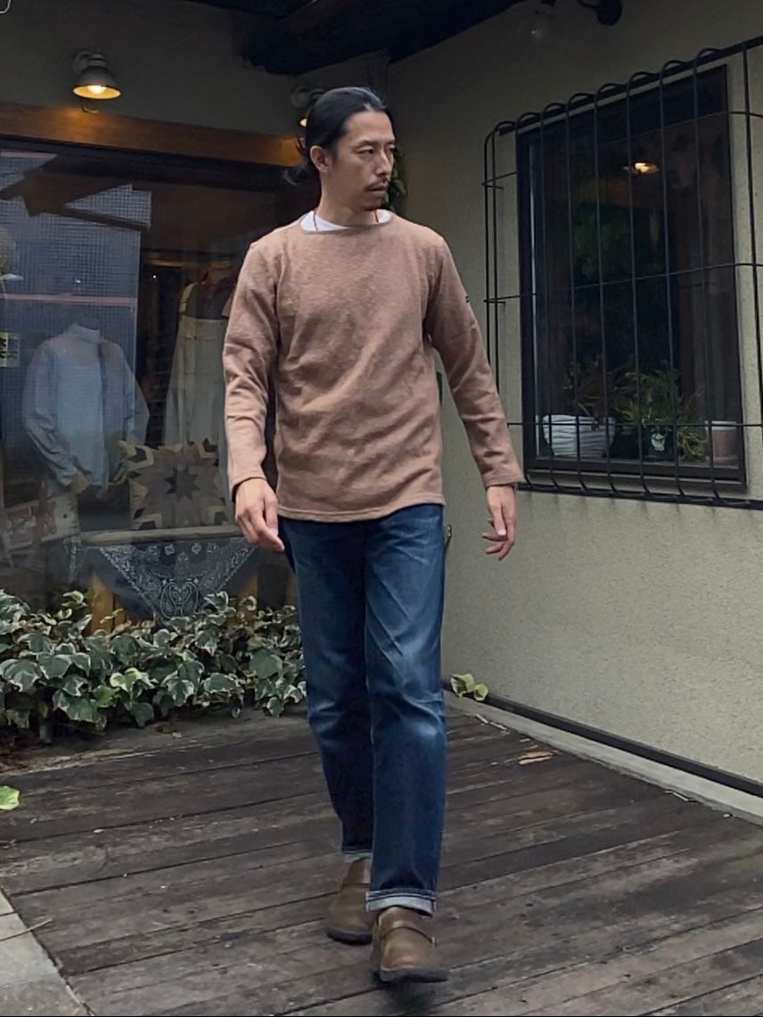 te002 TIEASY ORIGINAL BOATNECK SHIRT  / オリジナルボートネックシャツ /