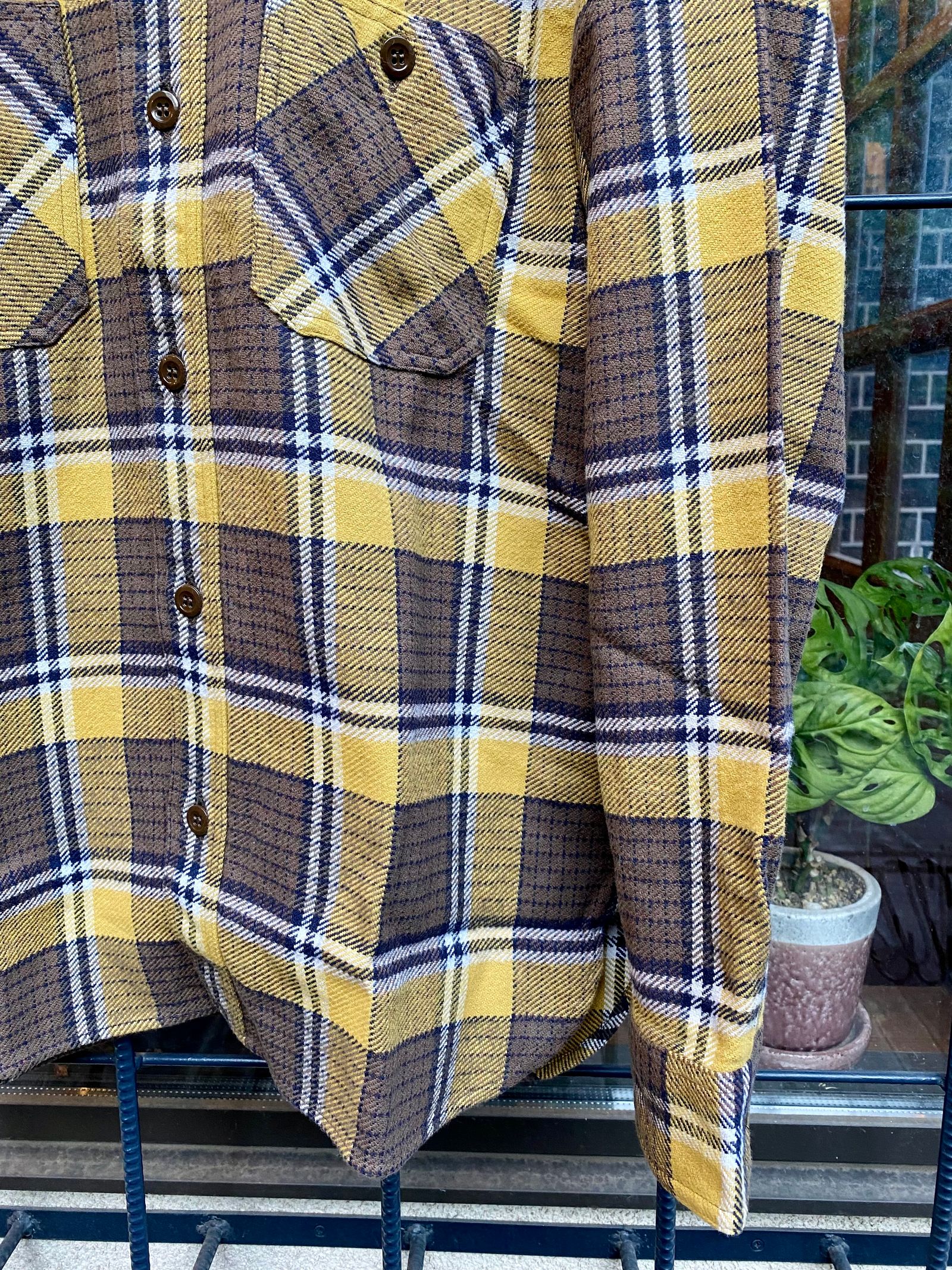 TWILL CHECK L/S WORK SHIRT / ヘビーネルワークシャツ / ネルシャツ / チェックシャツ / SC28741 / ブラウン