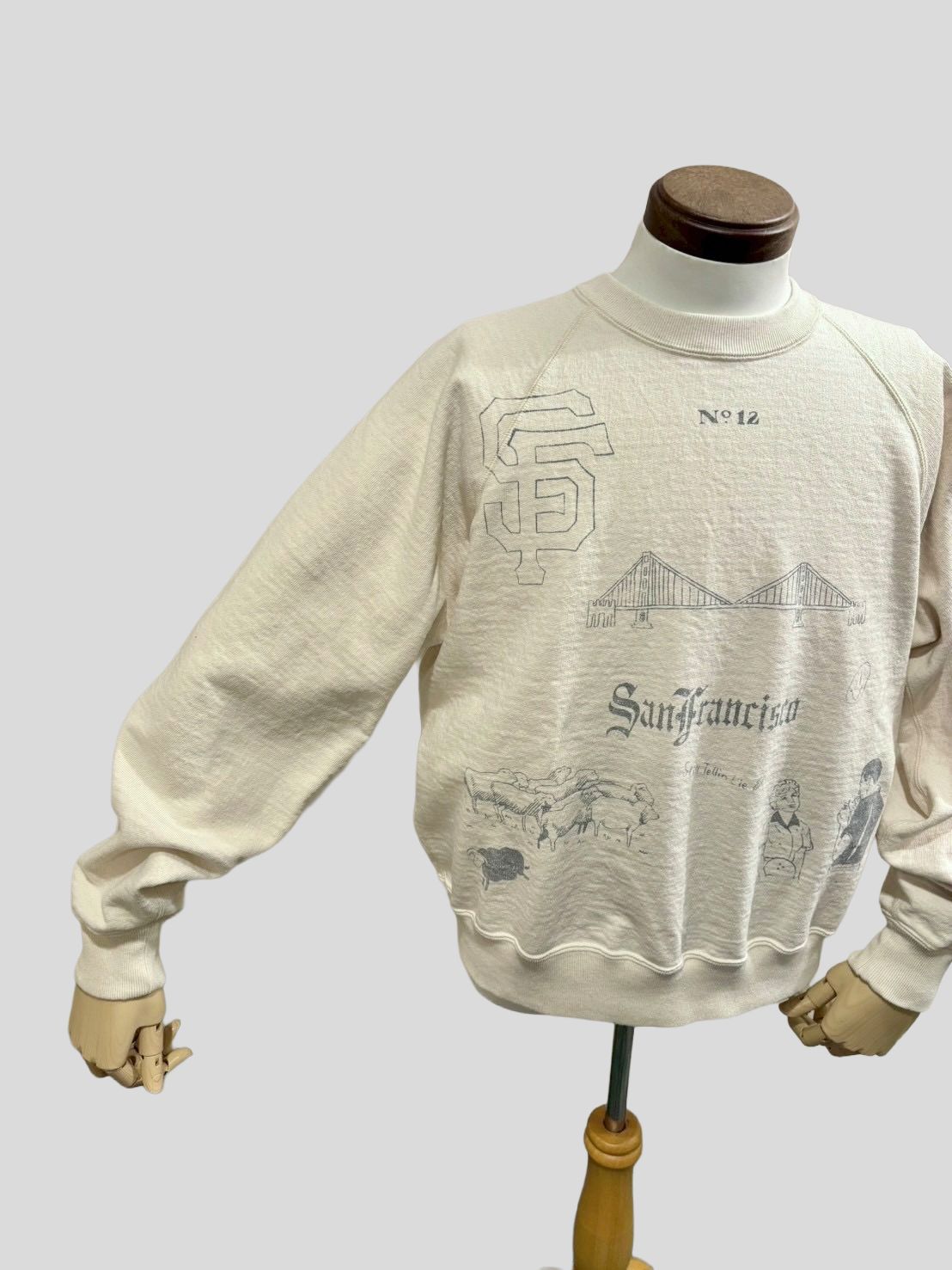 No,10 Crew(Sanfransisco) クルーネックスウェット サンフランシスコ / ナチュラル / UNISON SPECIAL ユニゾンスペシャル