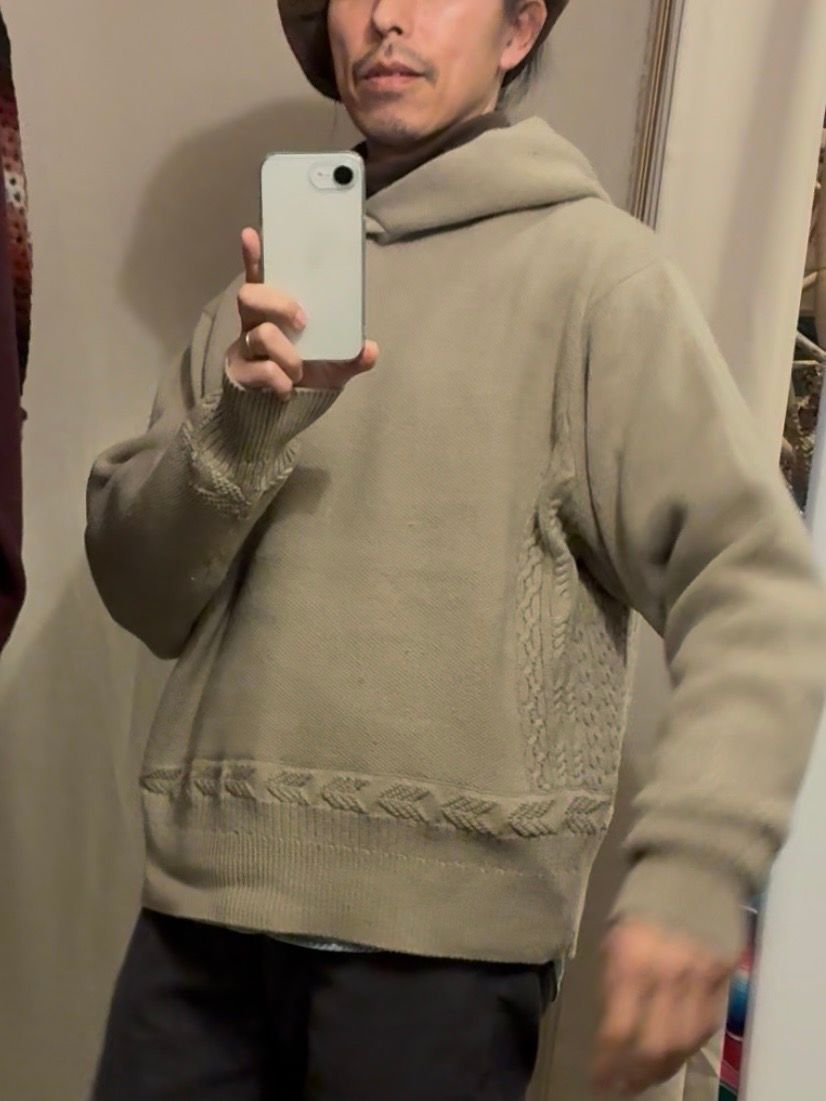 ACTUALLY PARKA / ニットパーカー / グレージュ / ナスングワム