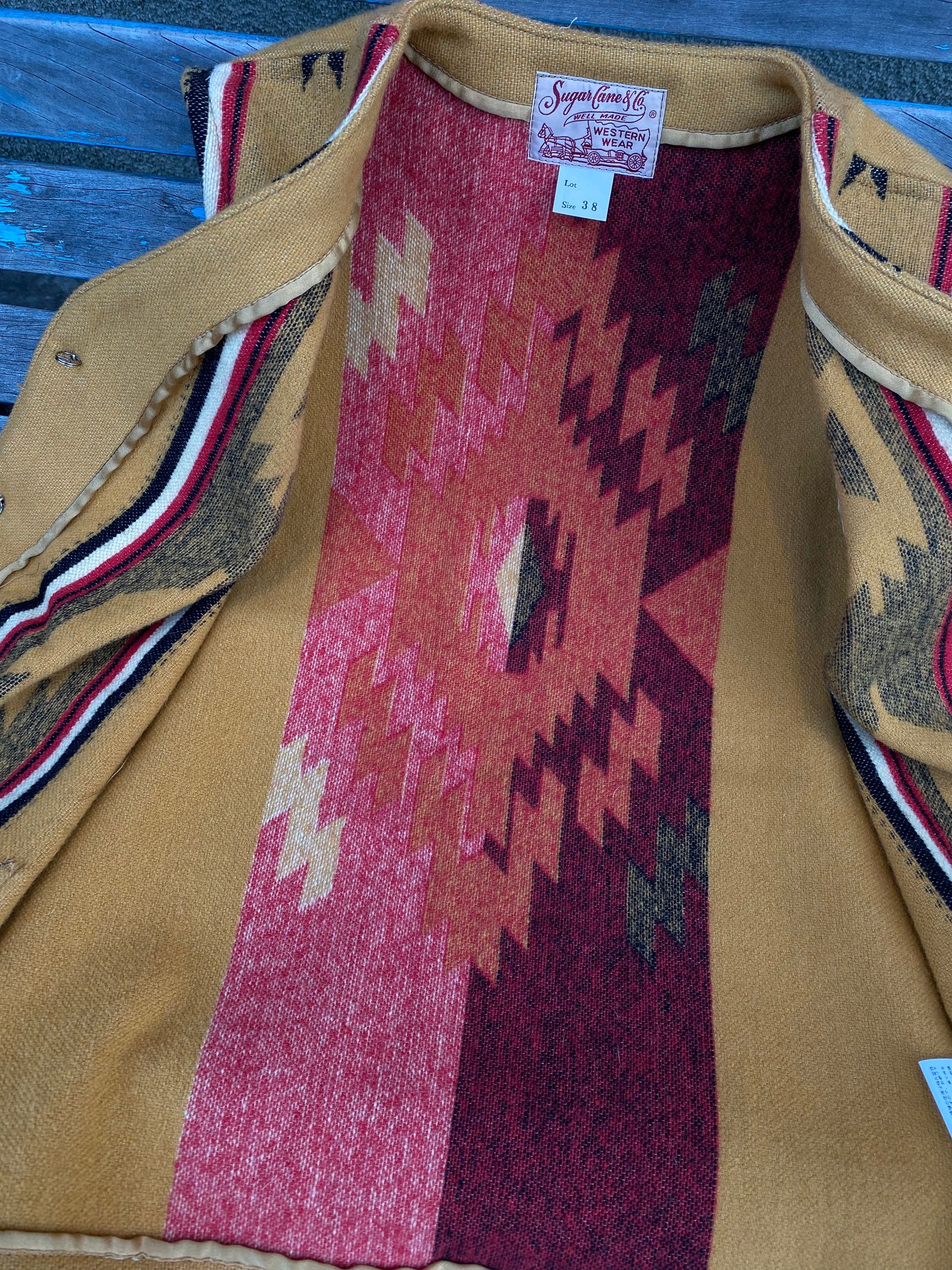 NATIVE AMERICAN WOOL BLANKET VEST / ブランケット / チマヨベスト / ネイティブ柄 / ベージュ / SC14993