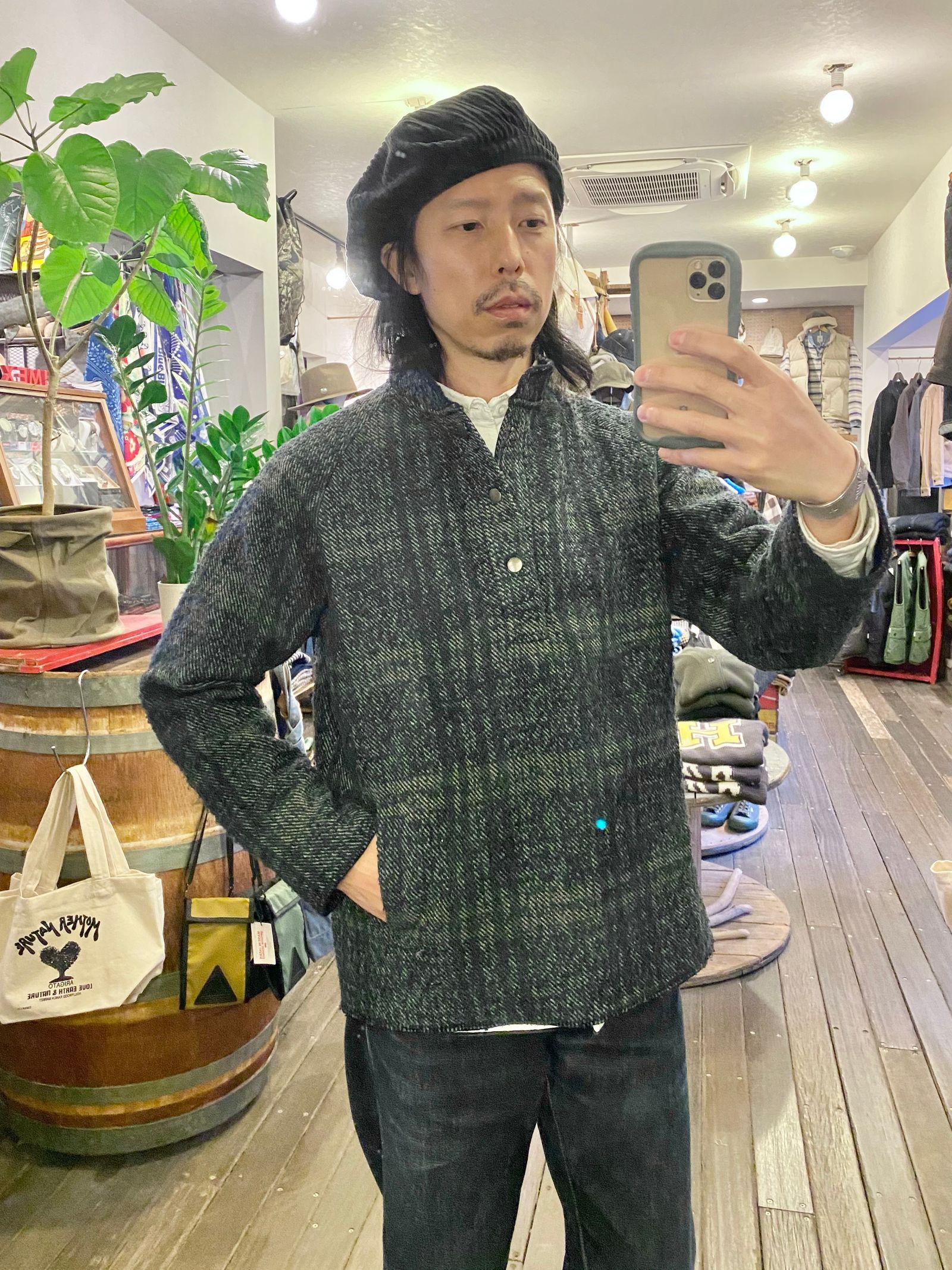NARO / ウールチェックプルオーバージャケット