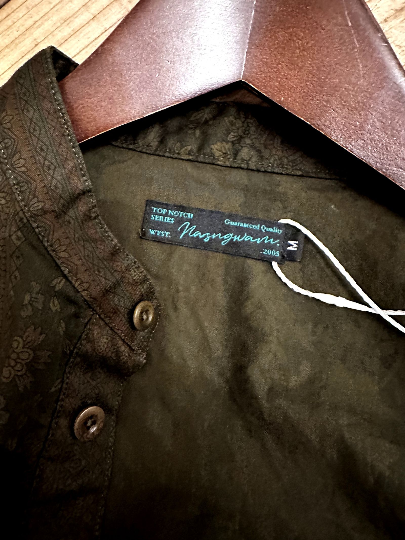ナスングワム / ARTISAN SHIRT JACKET / バンドカラーシャツ / オリーブ