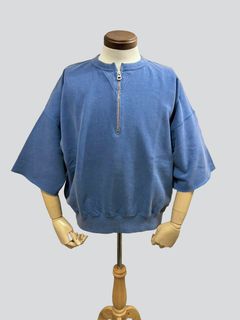 LW Half Zip Chop Sleeve / ハーフジップ 半袖スウェット / ブルー / ユニゾンスペシャル