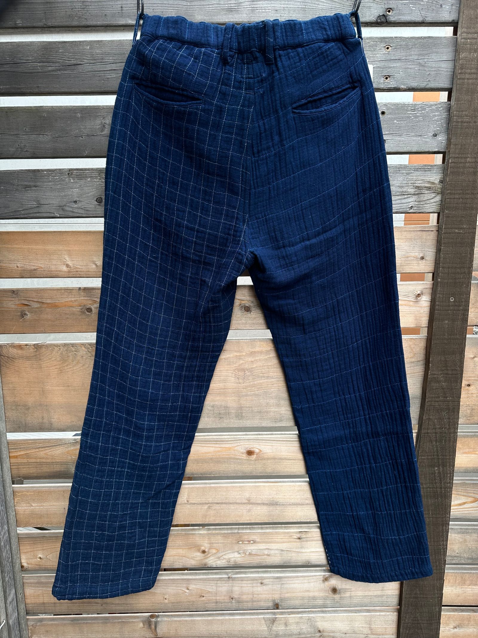 【LUCKY “福”SALE】INDIGO Wガーゼステッチワーク 3ピースセット(ジャケット×ベスト×パンツ)Mサイズ
