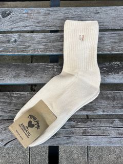 Hエンブロイダリー パイルショート ソックス / H刺繍 / 靴下 / NATURAL / ナチュラル