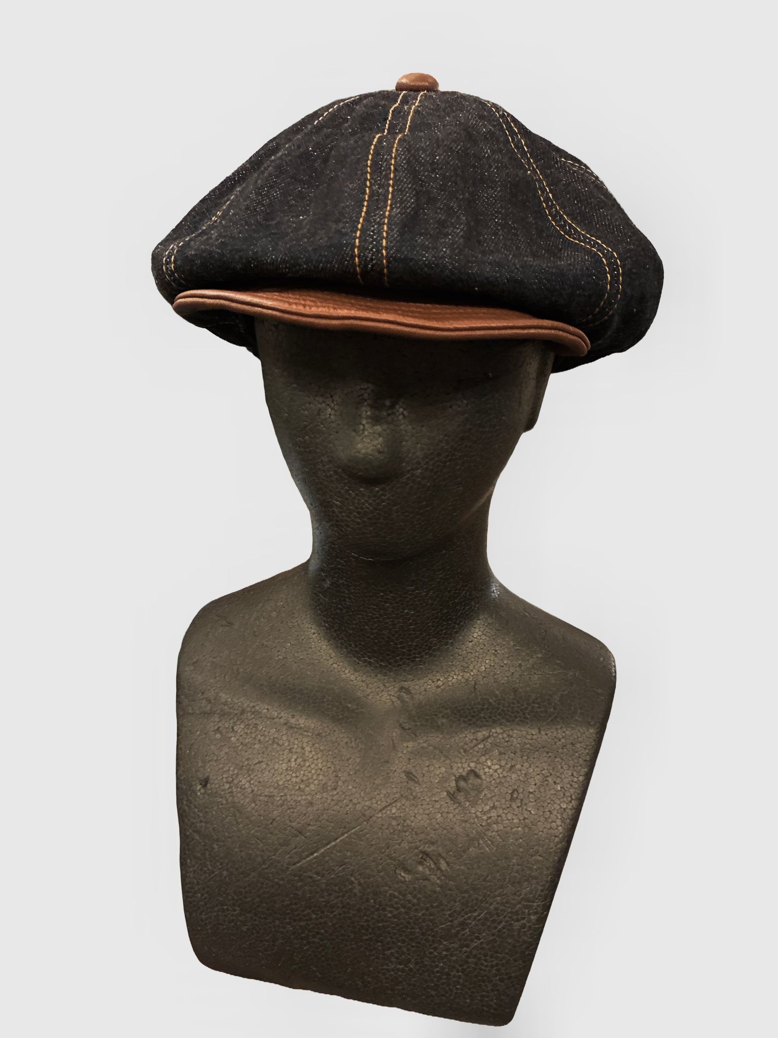ハイアー / セルビッジデニム×レザーブリム キャスケット / SELVEDGE DENIM × LEATHER BRIM